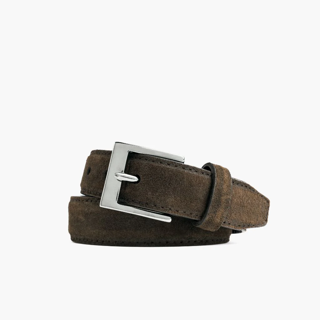 Men's Classic Leather Belt | Dark Olive Suede