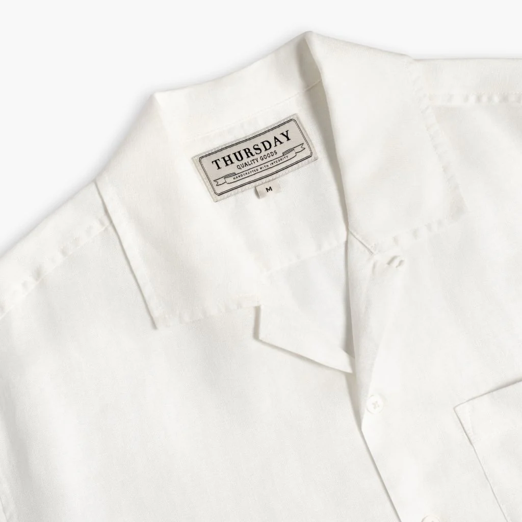 Linen Camp Shirt | White - Image 4
