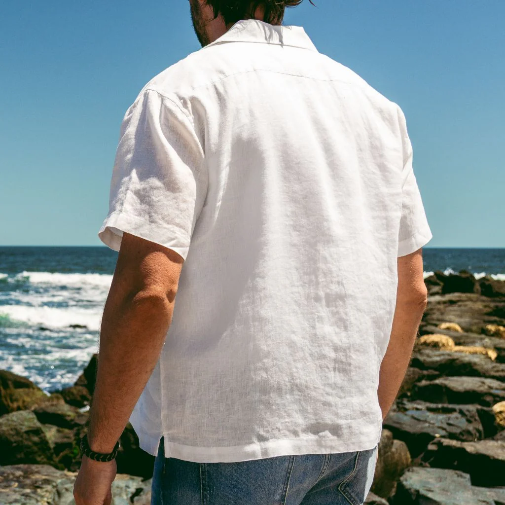 Linen Camp Shirt | White - Image 8